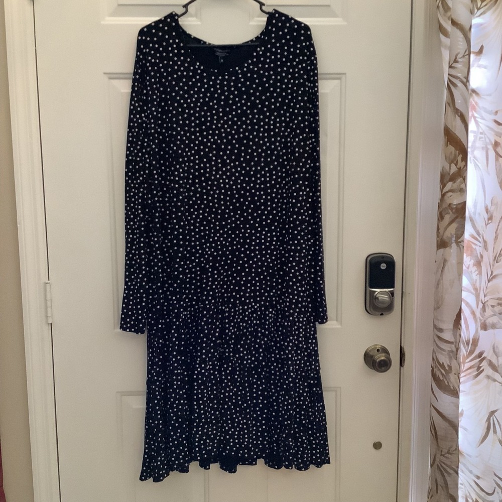 Wednesday's Girl Woman's Black &‎ White Polka Dot Long Dress Size 26 US 4X